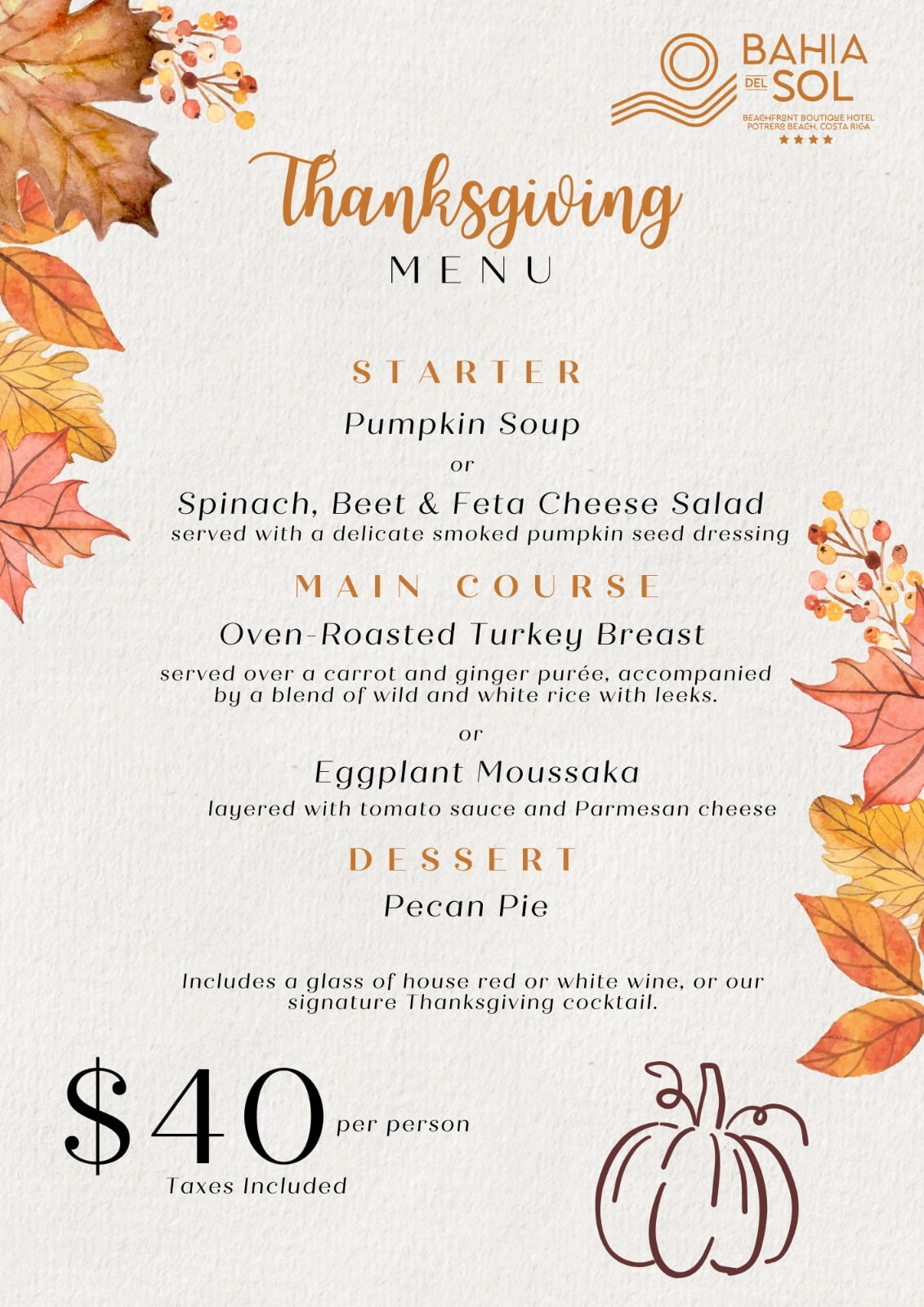 Thanksgiving Menu